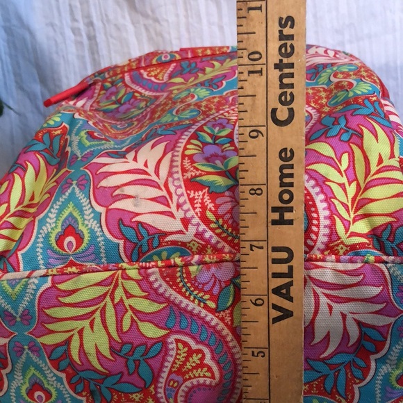 VERA BRADLEY Iconic Campus Floating Garden SZ XL triple zip canvas tropical - Picture 16 of 16